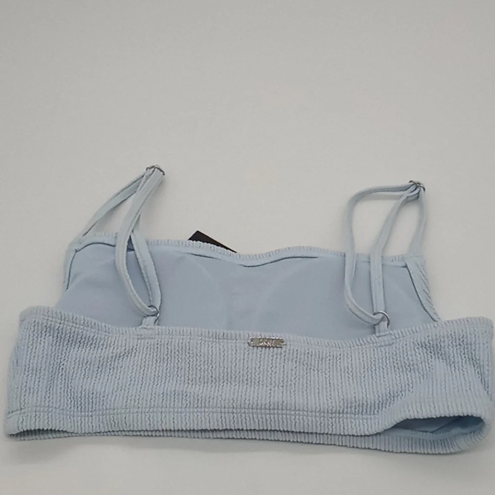 DKNY Textured Bralette Bikini Top Light Blue S